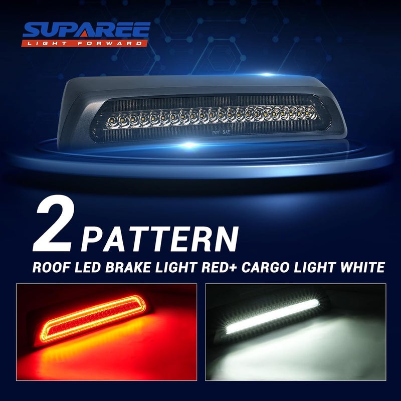SUPAREE LED Third Brake Light Smoked Lens fit for 2007-2020 Tundra, 3rd Brake Light Assembly Roof White Cargo Light Red High Mount Lamp - Image 4